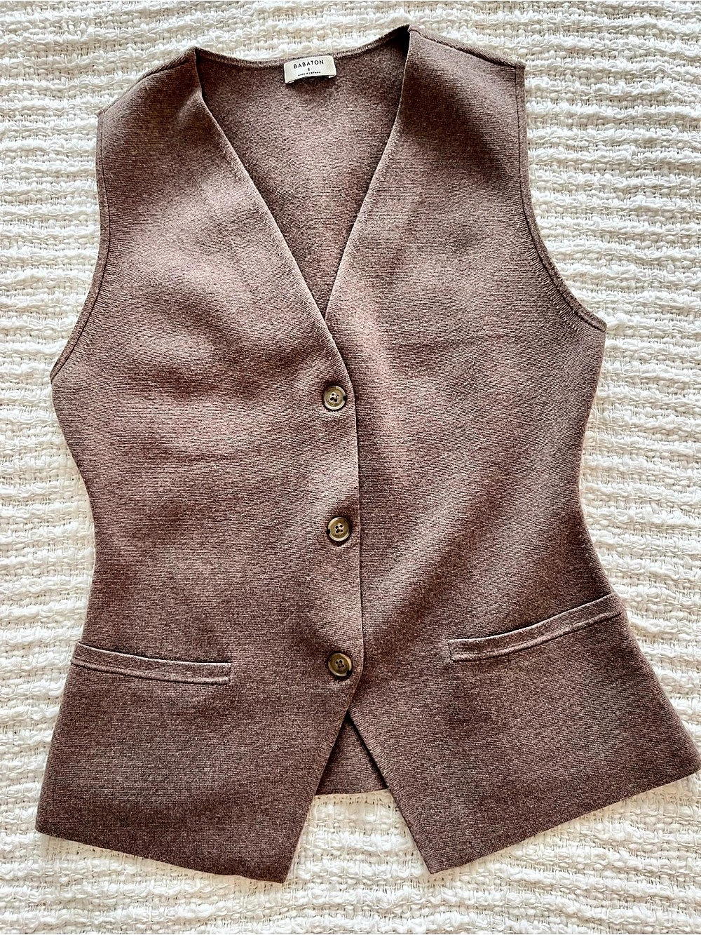 Babaton Tailored Wool Blend Vest in Brown Size Small Like New